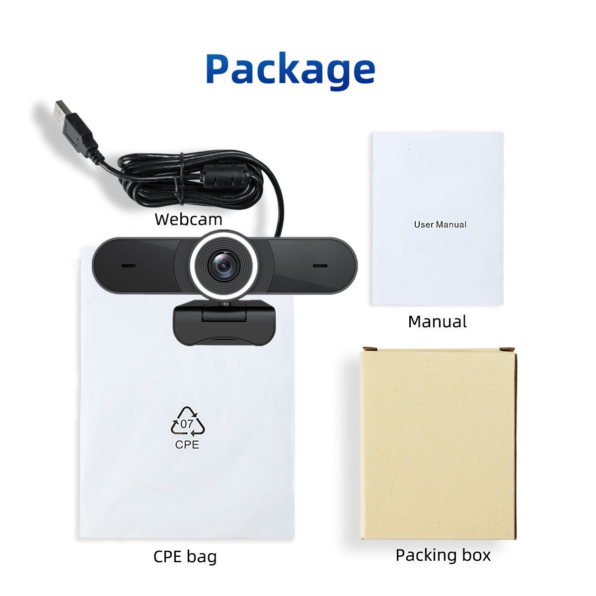 hampo 2024 New Arrival OEM 4K High Definition 30fps monitor built in speaker interface usb2.0 no plug and play webcam camera