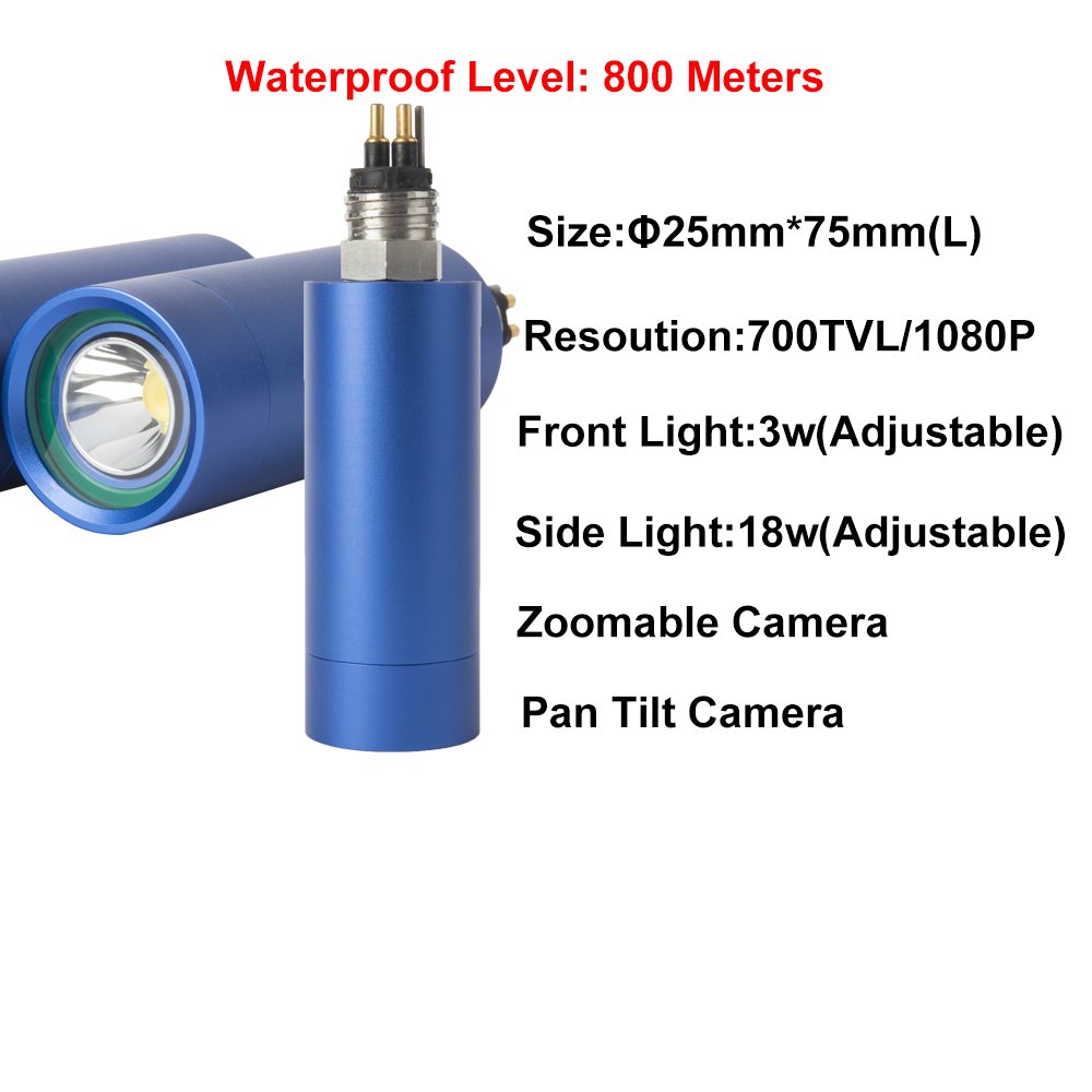 Factory wholesale 100m 300m waterproof 200m bore hole water waterproof dual rotation camera