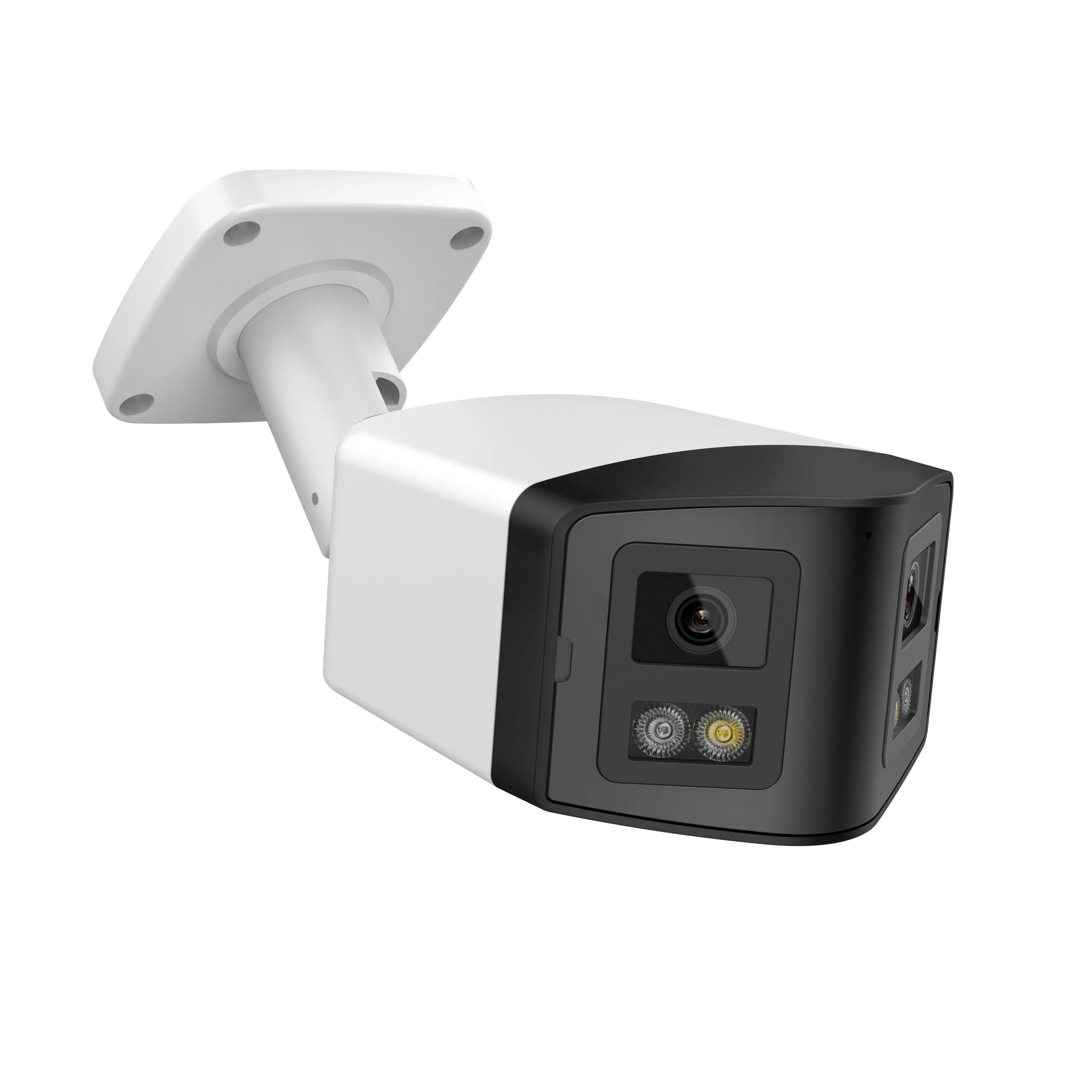 POE 4MP 8MP Dual lens IP CCTV Camera Waterproof IR Colorful Night Vision Human Outdoor Security Camera with Mic