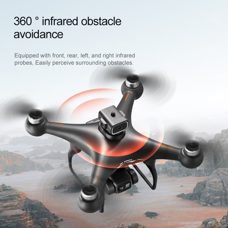 Professional Portable FPV Mini Drones 4K HD Dual Camera Foldable Quadcopter Helicopter with Obstacle Avoidance Remote Control