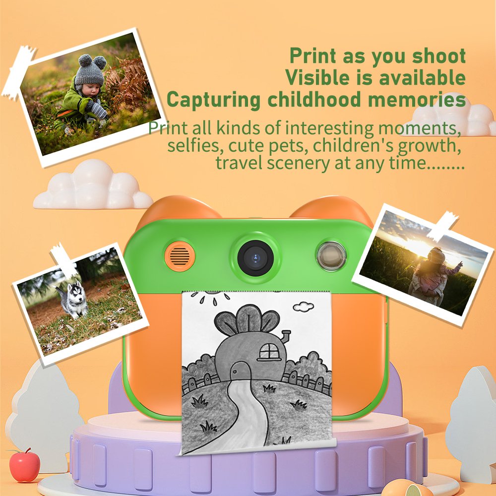 OEM Mini children's printing camera 1080P HD 2 inch screen kids instant print camera baby toys and gifts digital video camera