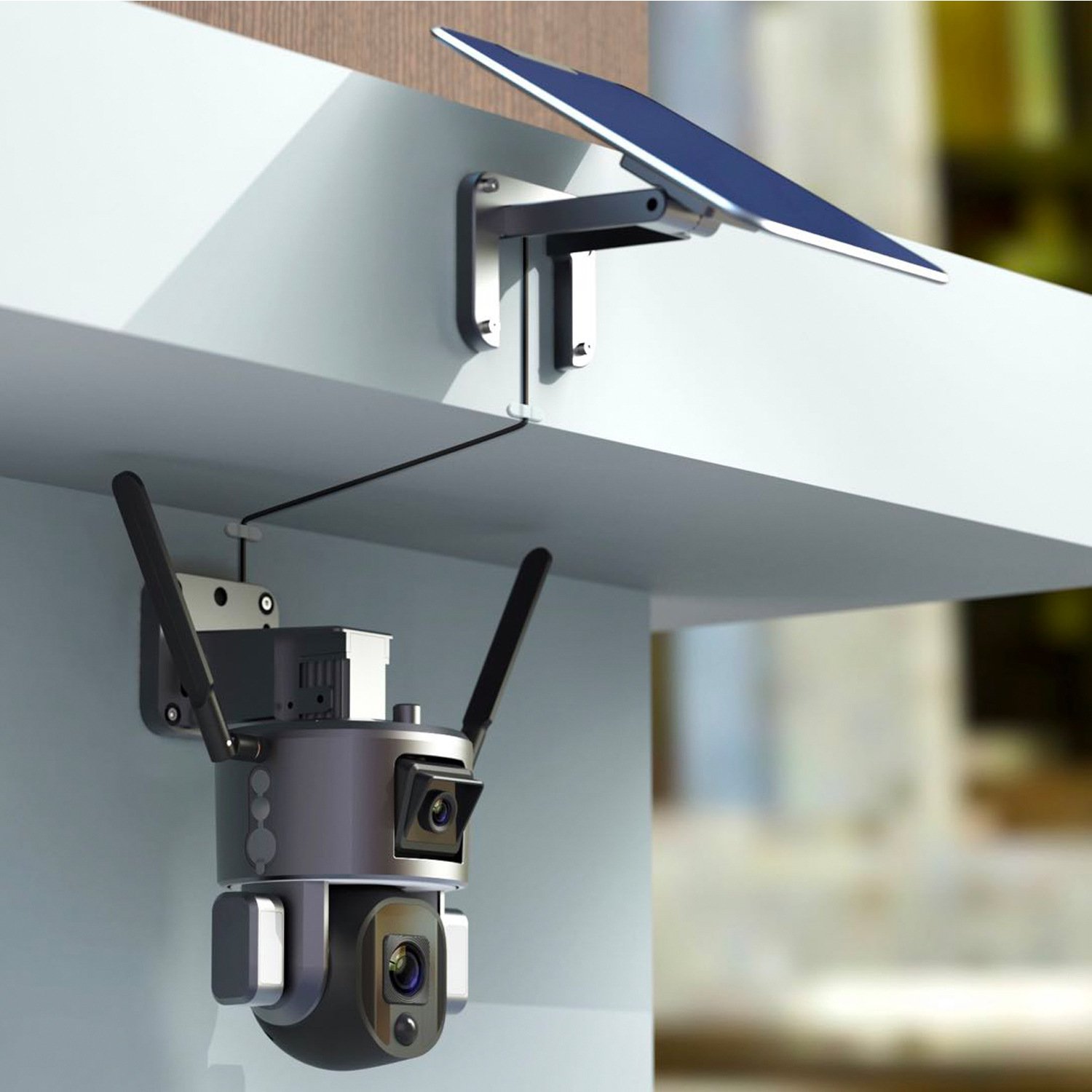 4K 10X Optical Zoom PTZ and Dual Lens Camera 4G Solar Battery Network Security Camera IP66 Waterproof Wireless Camera