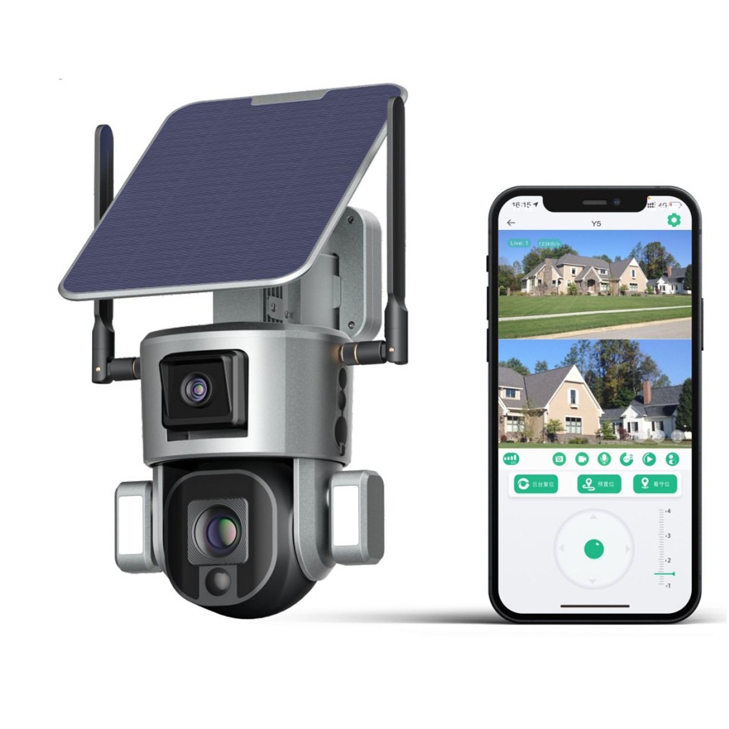 4K 10X Optical Zoom PTZ and Dual Lens Camera 4G Solar Battery Network Security Camera IP66 Waterproof Wireless Camera