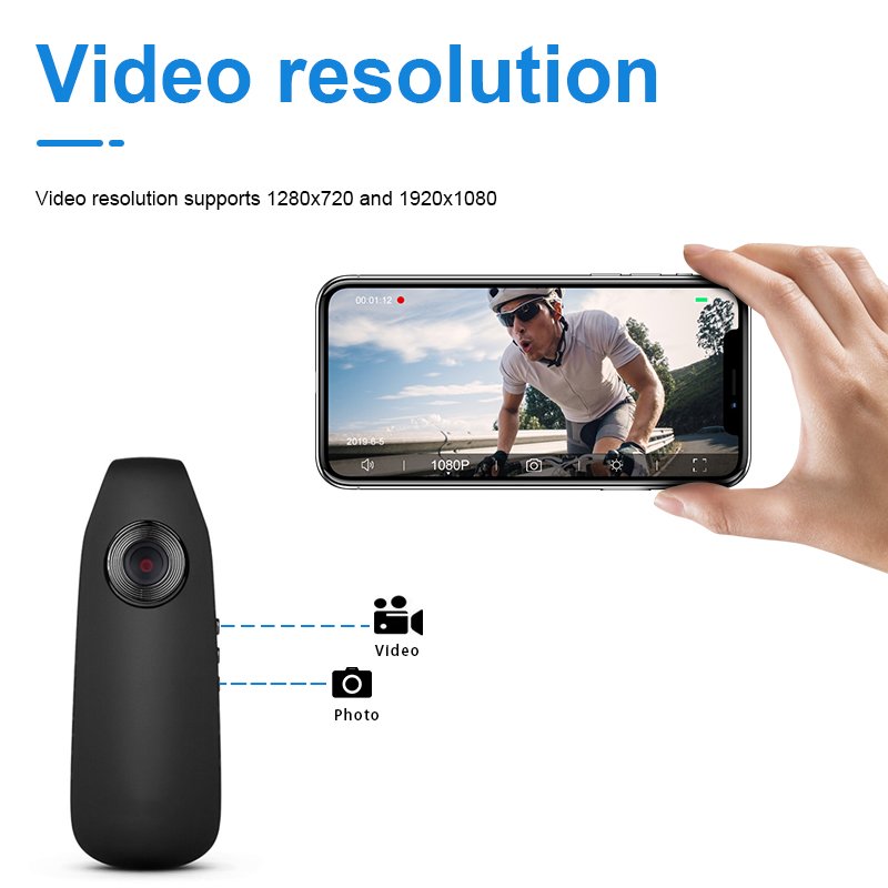 Portable Back Clip Full HD Camera 1080P with Motion Detection Loop Recording Pocket Video Camera