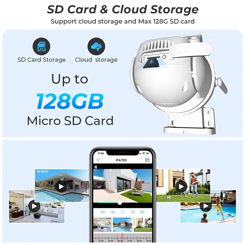 6MP 8MP Outdoor Dual Lens Wireless ip Camera cctv ICsee Wifi dual ball machine linkage Camera 4K Dual Lens ptz Network Camera