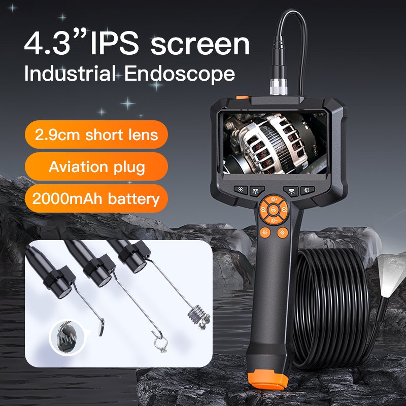 G30-M 4.3inch HD LCD Video Inspection Camera Single Lens Digital Borescope 5m 8MM Industrial Endoscope with Handheld