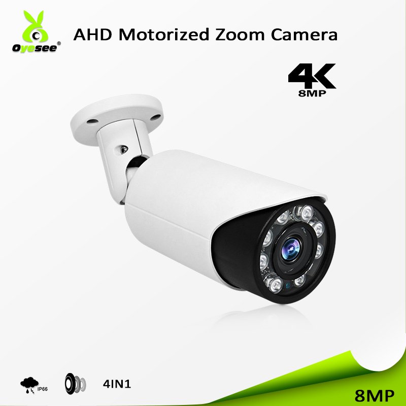 New cctv monitoring security video ahd outdoor bullet surveillance camera 8MP/4K VISION NIGHT 60M motorized cctv lens