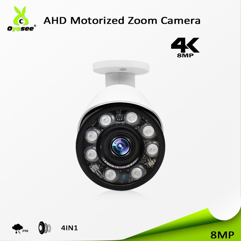 New cctv monitoring security video ahd outdoor bullet surveillance camera 8MP/4K VISION NIGHT 60M motorized cctv lens