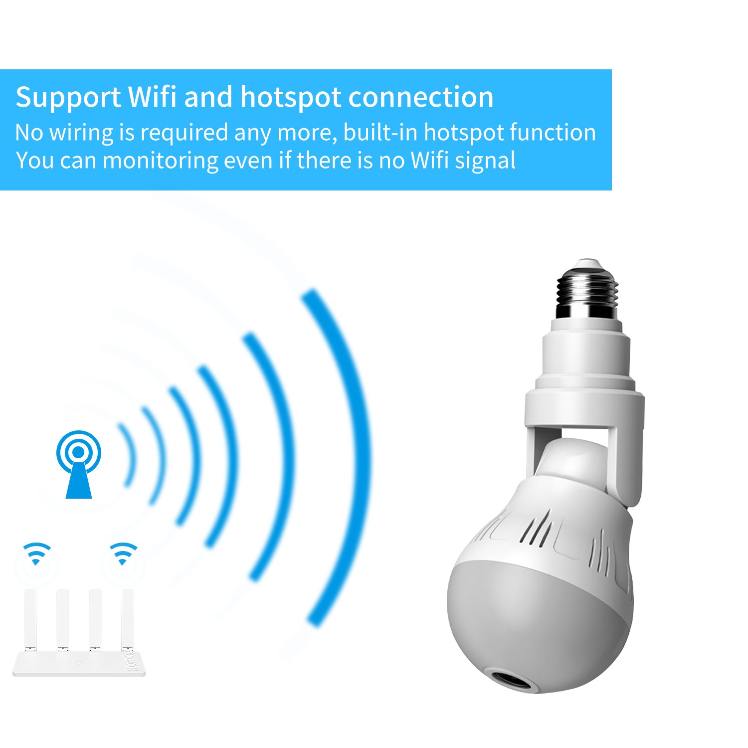 Shenzhen Factory Direct Sale V380 App Home Security Mini Camera 360 Wifi Bulb Camera