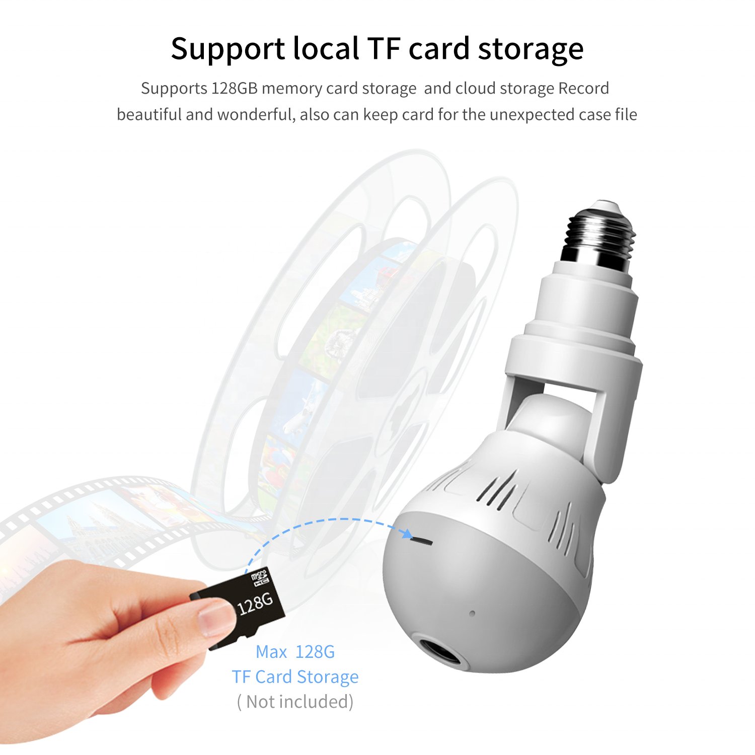 Shenzhen Factory Direct Sale V380 App Home Security Mini Camera 360 Wifi Bulb Camera