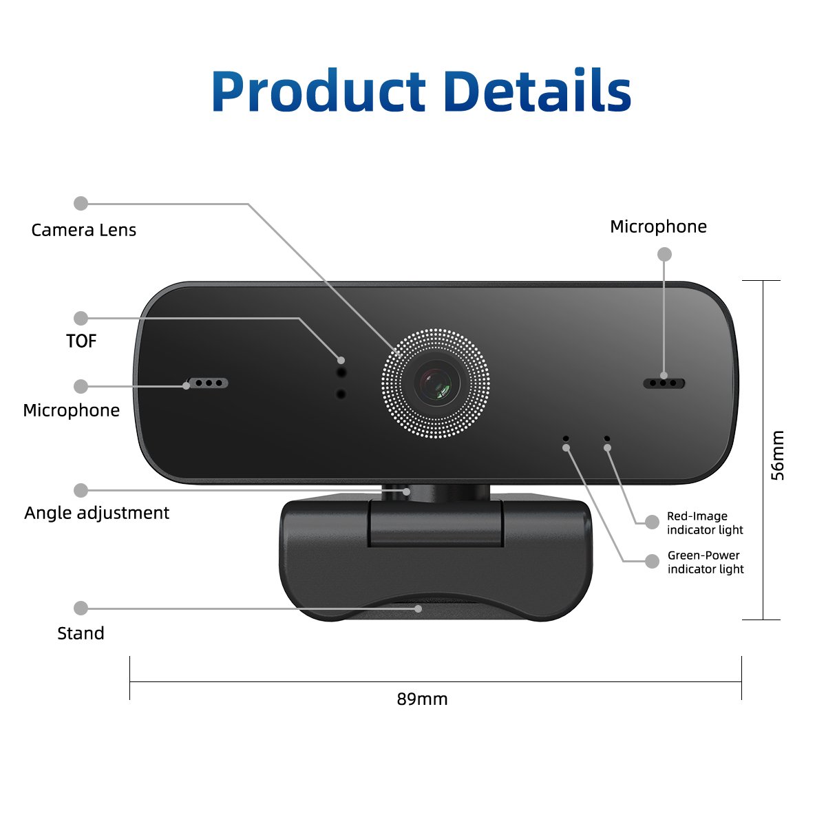 Hampo TOF 1080P High-definition Video network camera With Built-in Microphone USB Driver Free Webcam For Video Conferencing