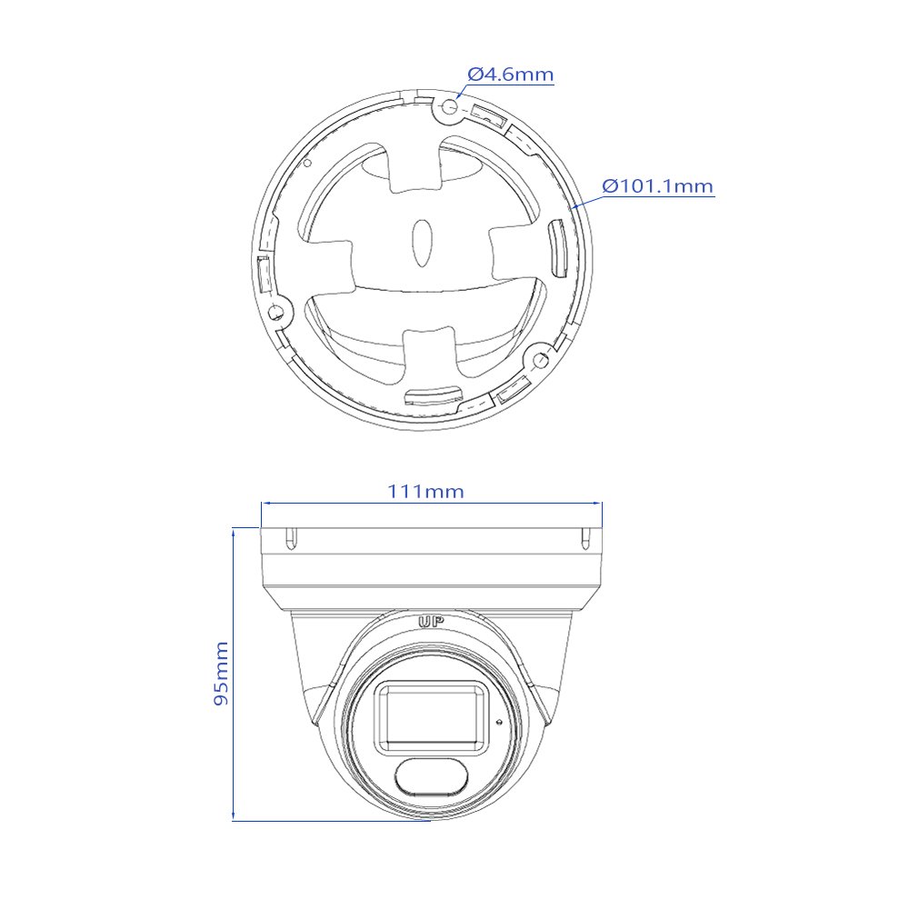 Hik Compatible P2P Connect Full Color Turret PoE CCTV Camera IP67 ColorVu Outdoor Security IP Network Camera