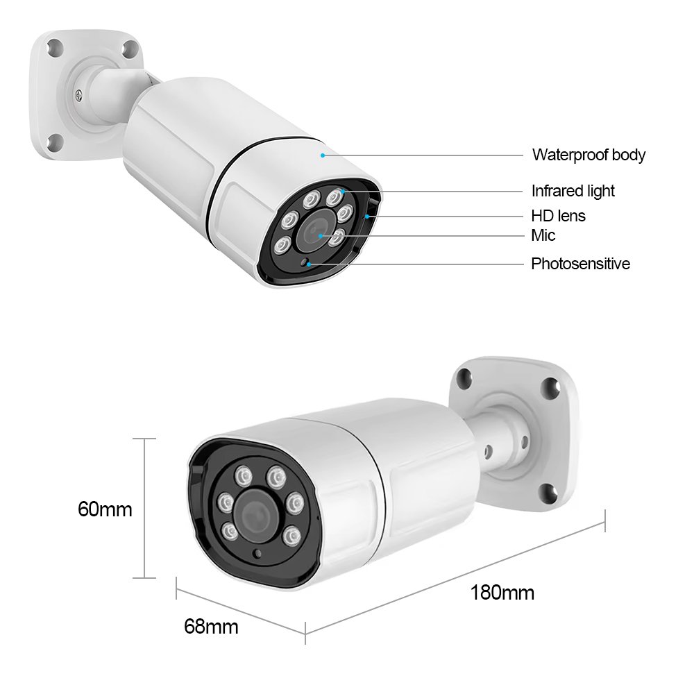 H.265 Outdoor High quality 8mp 4k vandal proof IR waterproof POE security camera cctv ip network camera