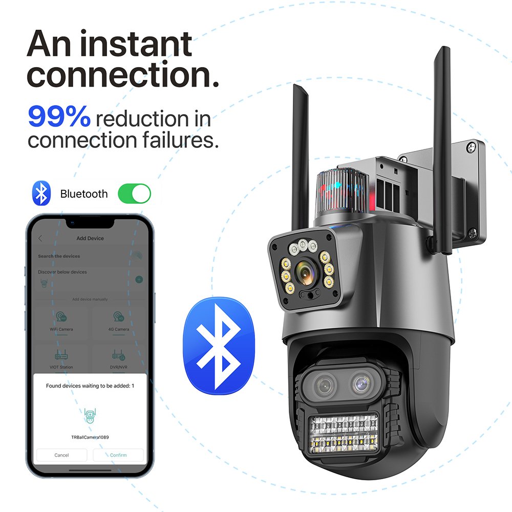 Sim Card 4k 10x Zoom Surveillance Outdoor Security Camera Alarm Linkage Dual Lens Cctv 4g Solar Ptz Camera