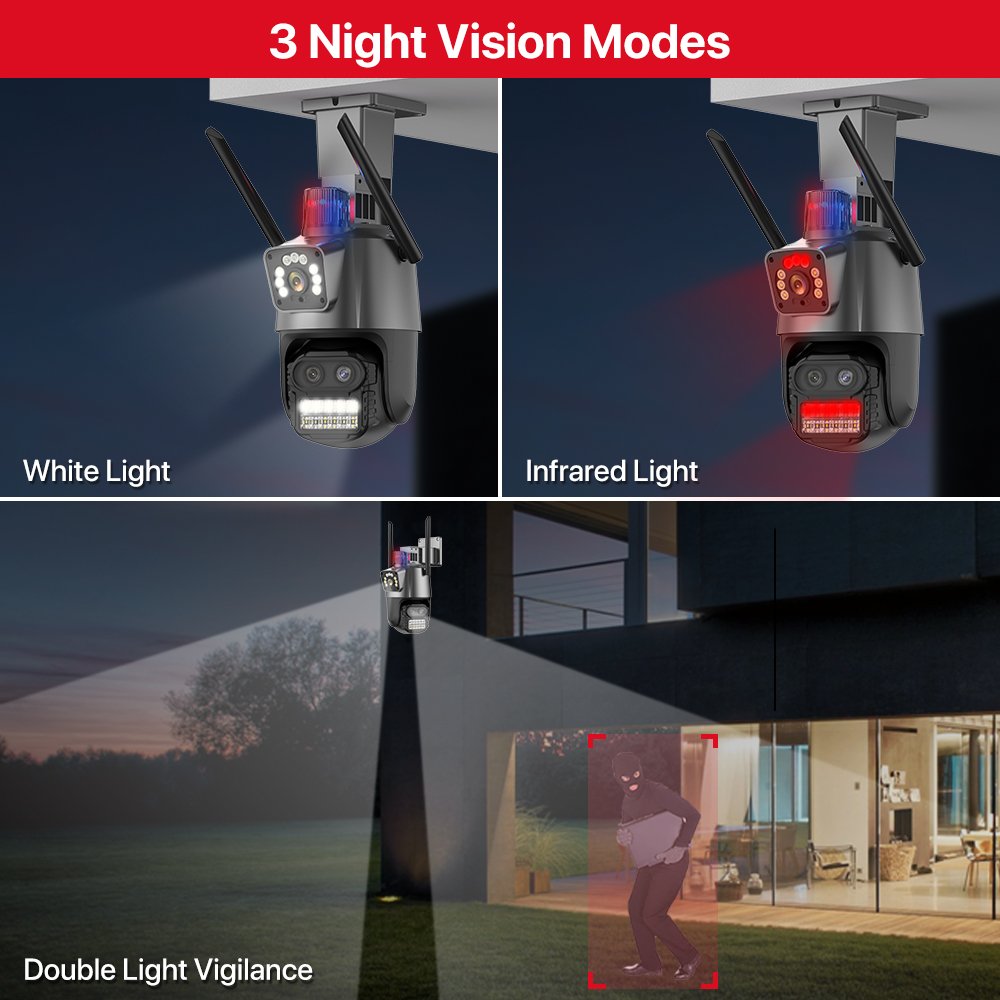 Sim Card 4k 10x Zoom Surveillance Outdoor Security Camera Alarm Linkage Dual Lens Cctv 4g Solar Ptz Camera