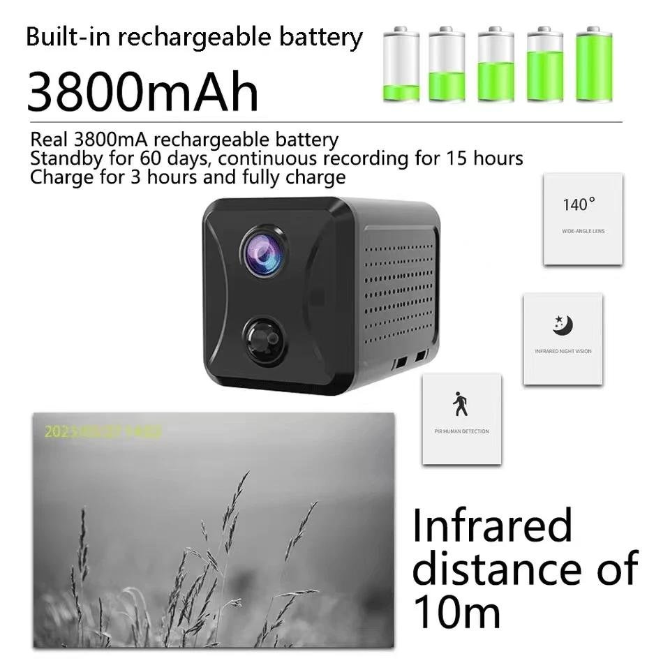 Regis Hot selling 3800mah Battery 4G Sim Card Lte mini camera full HD 1080P House Remote Recording Surveillance Camera
