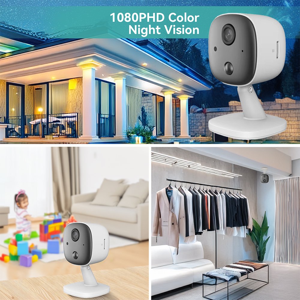 Mini Home Security Camera WiFi HD 720p with Night Vision 2-way Talk Motion Detection Mobile Tracking Indoor Baby Camera Monitor