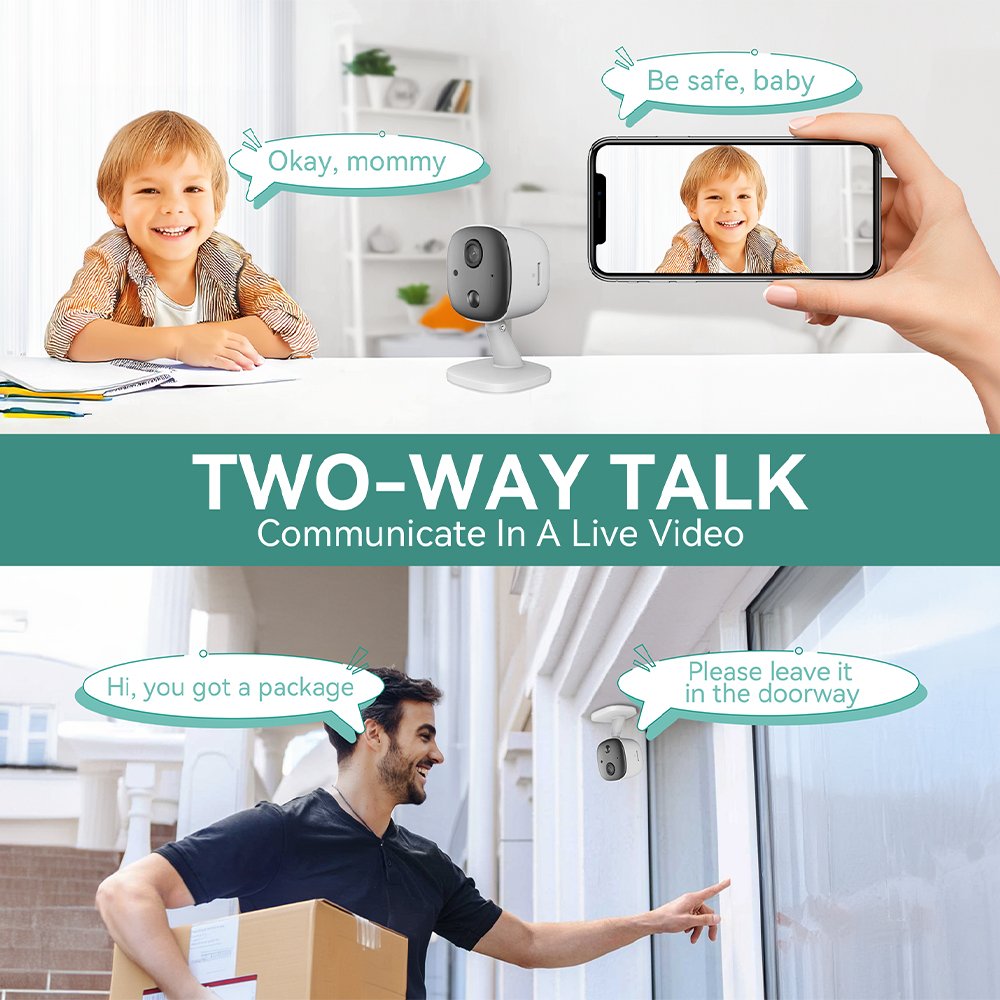 Mini Home Security Camera WiFi HD 720p with Night Vision 2-way Talk Motion Detection Mobile Tracking Indoor Baby Camera Monitor