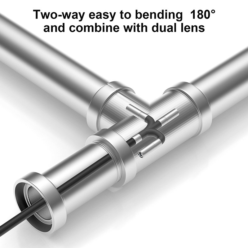 Industrial Two-ways 360 Degree Articulating Pipe Inspection Endoscopic Camera with 5'' IPS Screen Endoscope