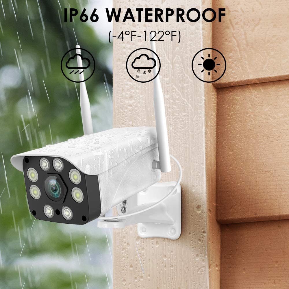 Anspo 2MP wifi Bullet camera 1080p with wifi SD Card Indoo Security camera CCTV Two-way Audio night vision waterproof wireless