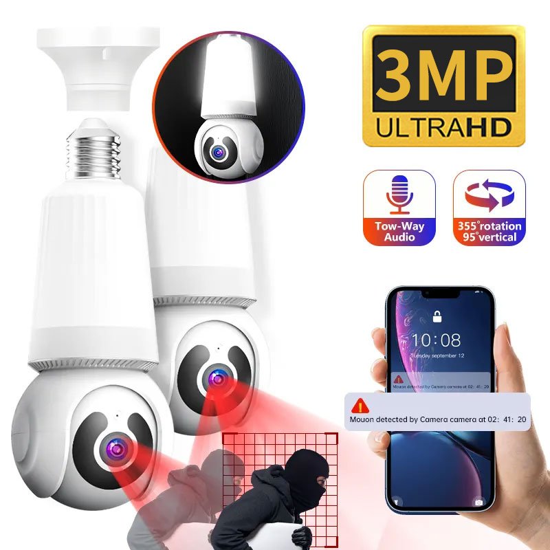 E27 light bulb security camera 360 degree Mini CCTV Camera HD Home Security Wifi Monitor Network Camera