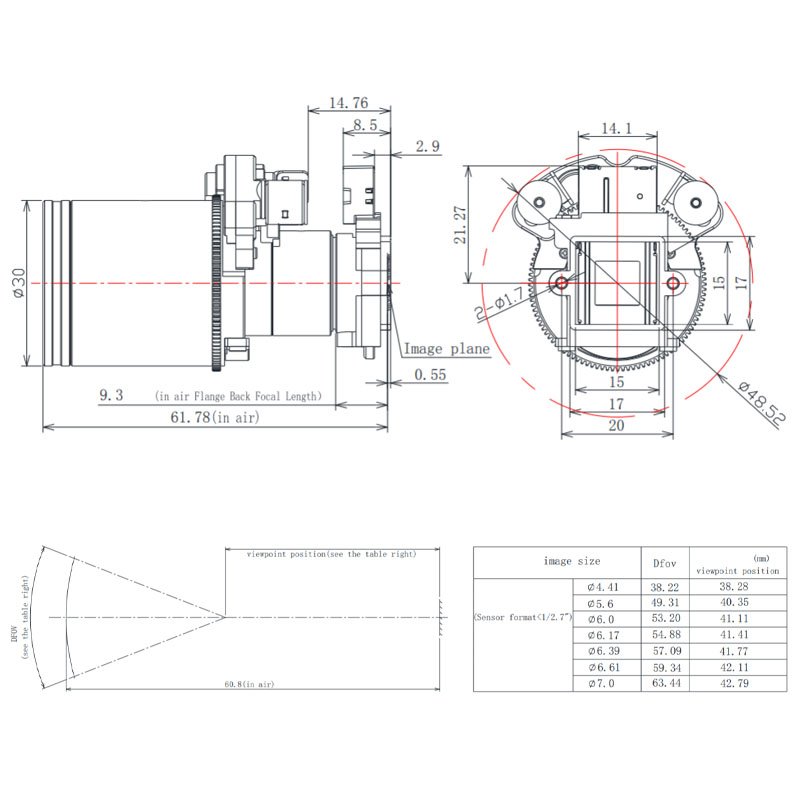 2Megapixel 5-50mm Motorized Lenses D14 Mount View About 100m OEM ODM Video Digital Network CCTV Camera Lens