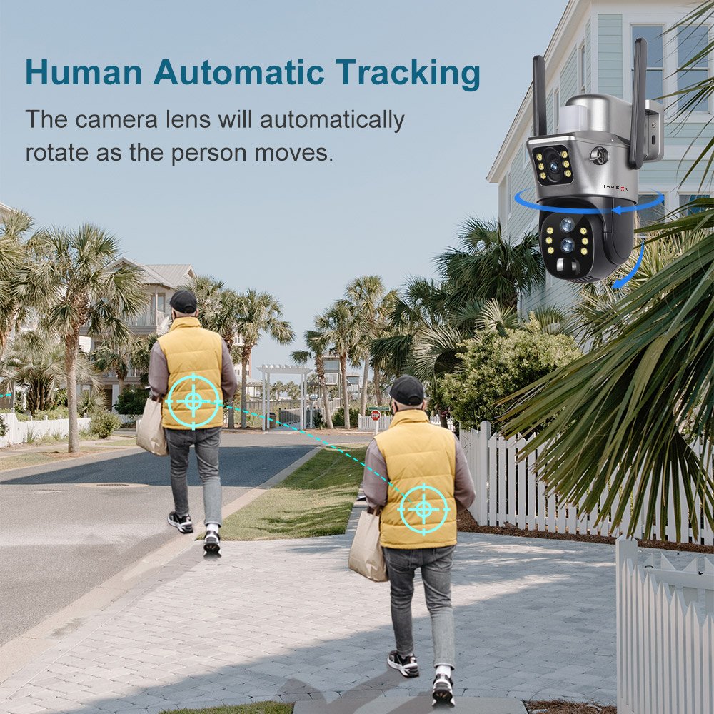 LS VISION 12MP 4G Dual Screen Solar Camera Outdoor 10X hybrid Zoom 6K Three Lens Auto Tracking Surveillance Camera V380 Pro APP