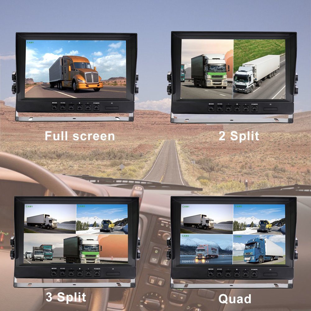 4 CH Quad 9 Bus Reverse Monitor Support 4 CVBS Analog Cameras