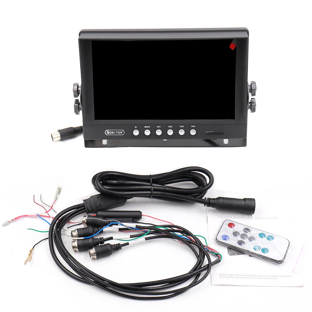 4 CH Quad 9 Bus Reverse Monitor Support 4 CVBS Analog Cameras