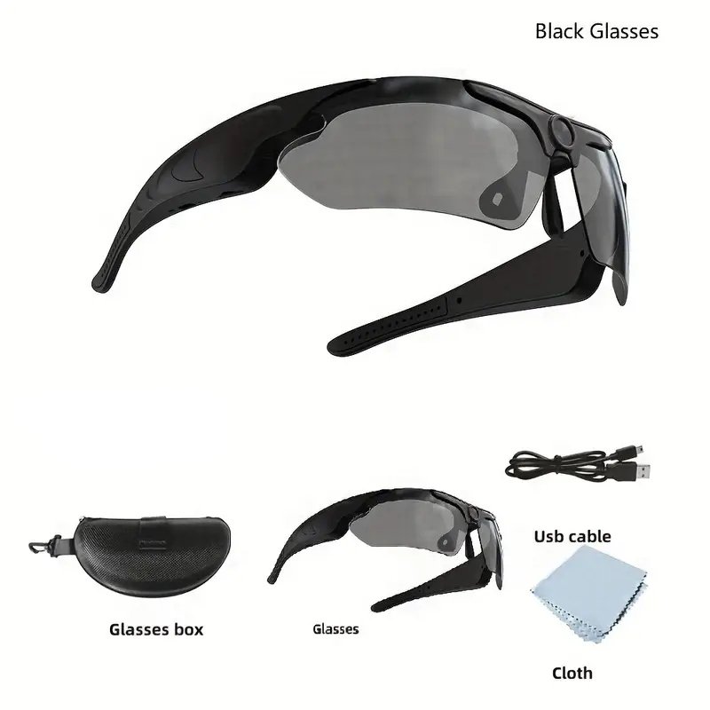 1080P HD Mini Camera Glasses Polarized Lens Smart Camcorder Outdoor Cycling Sports Security Sunglasses Video Camera