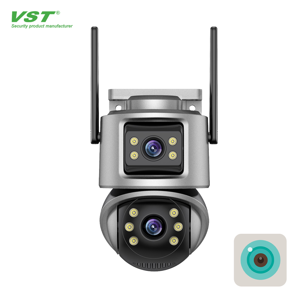 ICSEE Dual Lens Indoor Security CCTV Network Dome Camera Night Vision WIFI Supervisory Tracking Day Night Support SD Card Cloud