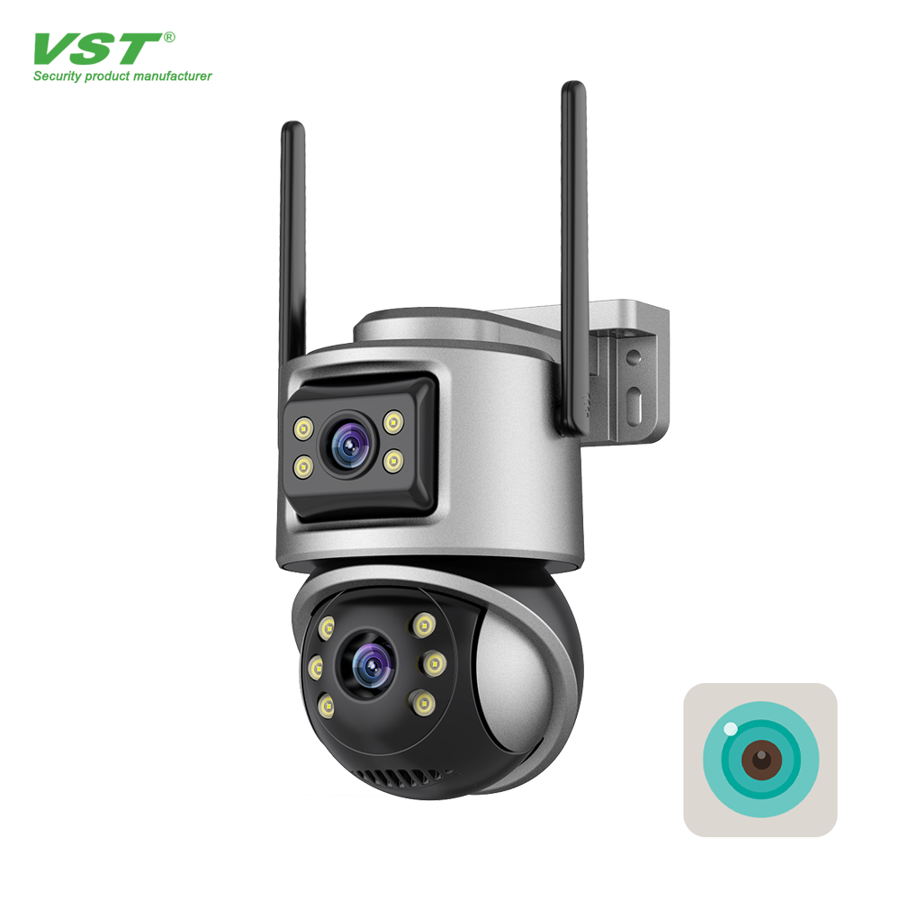 ICSEE Dual Lens Indoor Security CCTV Network Dome Camera Night Vision WIFI Supervisory Tracking Day Night Support SD Card Cloud