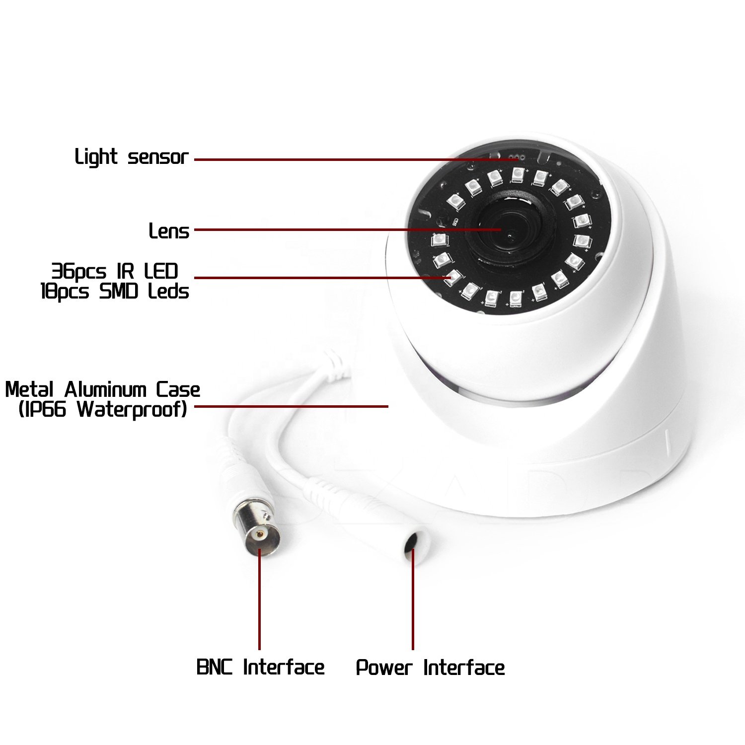 1080P 2MP Full Analog Security CCTV AHD Camera
