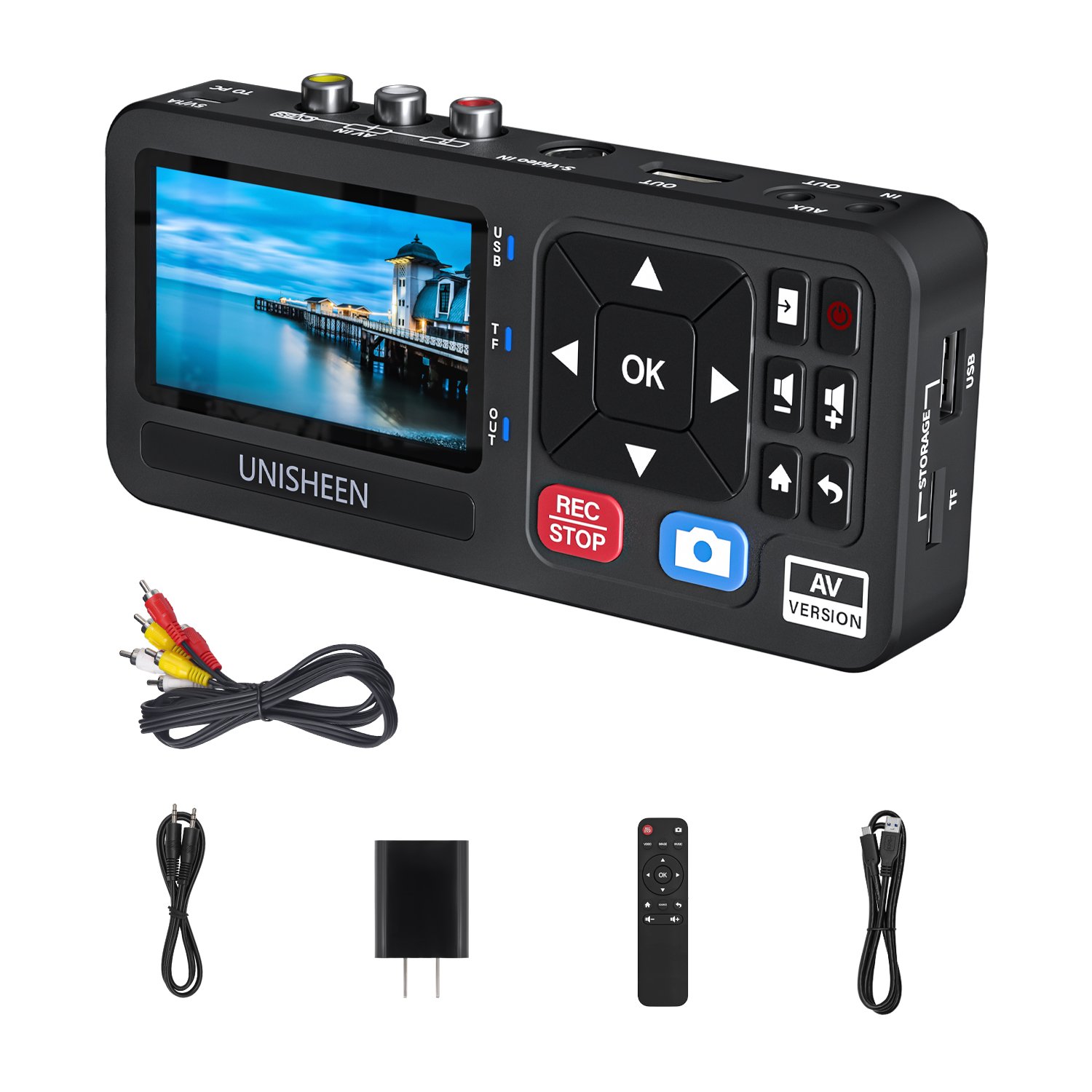CVBS S-Video 720P Analog to MP4 1080P Digital Video Converter AV Video Recorder Box Capture Card for VHS DVD Cassette Tapes