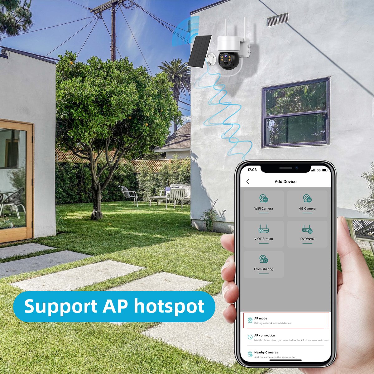 Anboqi HIK WIFI Wireless Solar Battery PTZ Network Camera Smart HD 4MP 2MP outdoor IP CCTV 4MP Wifi Camera