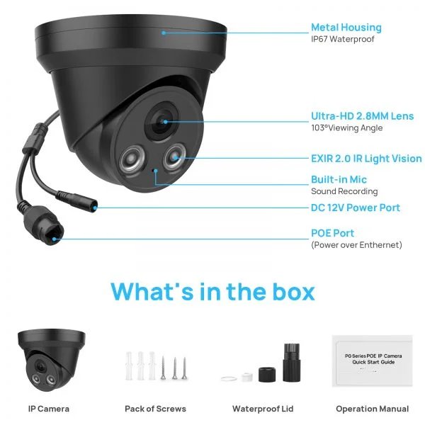 PG2387C OEM Hik IR Night Vision 8mp 4k Poe Motion Detection cctv camera Security CCTV Network Camera Compatible Hikvison NVR