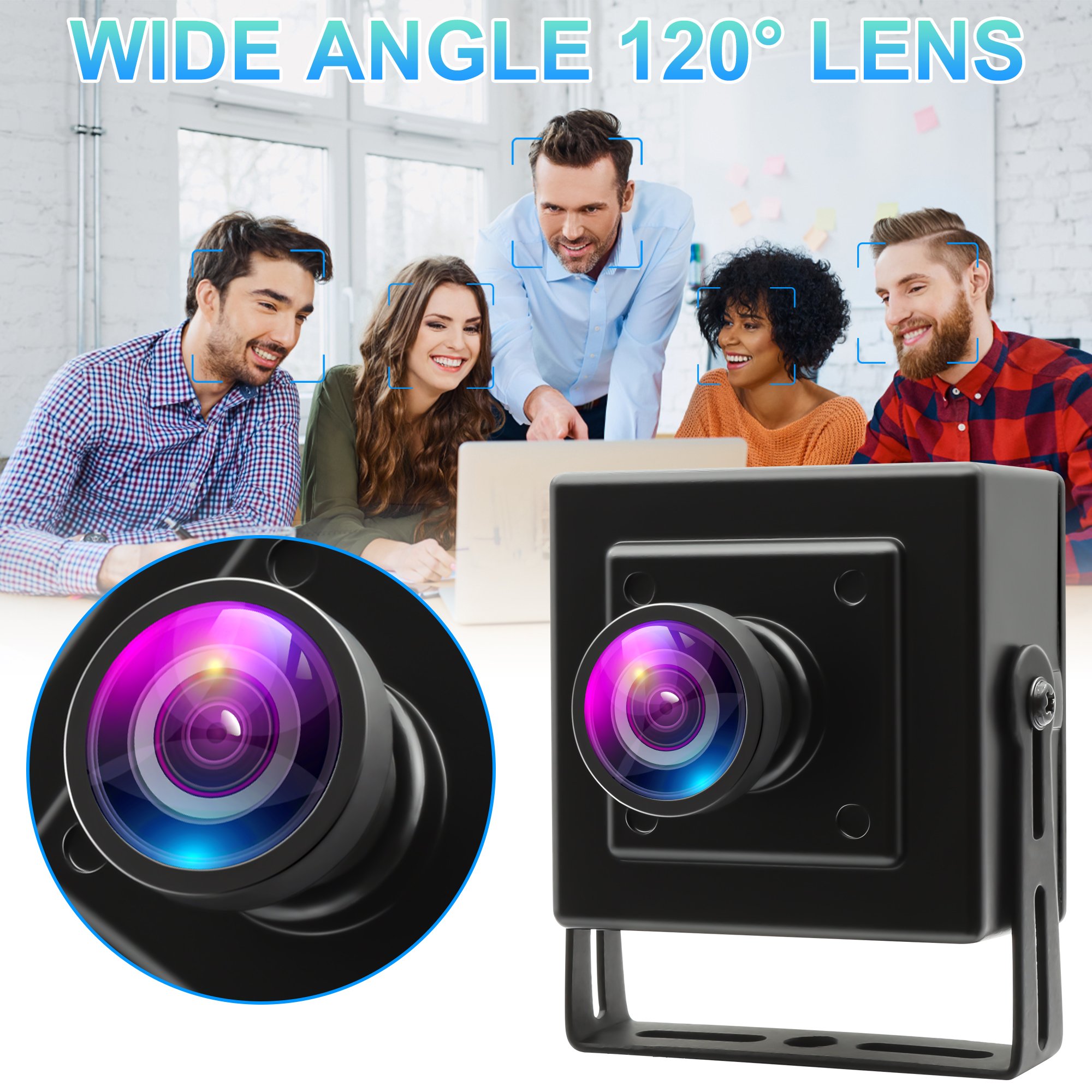 ELP 3MP Webcam 2048X1536 AR0331 H.264 WDR USB Camera 1080P 30FPS Mini USB Video Web Camera with Wide Angle 120Degree Lens for PC