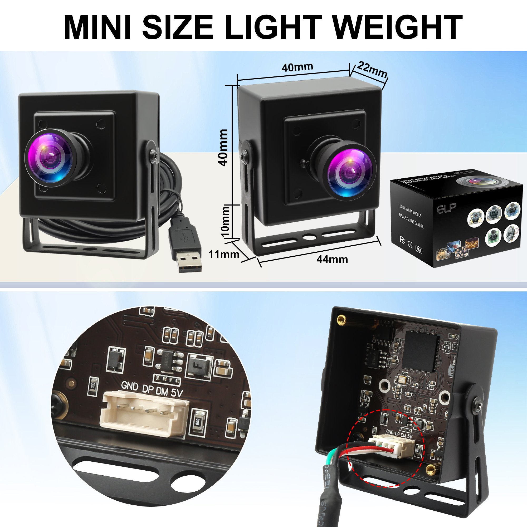 ELP 3MP Webcam 2048X1536 AR0331 H.264 WDR USB Camera 1080P 30FPS Mini USB Video Web Camera with Wide Angle 120Degree Lens for PC