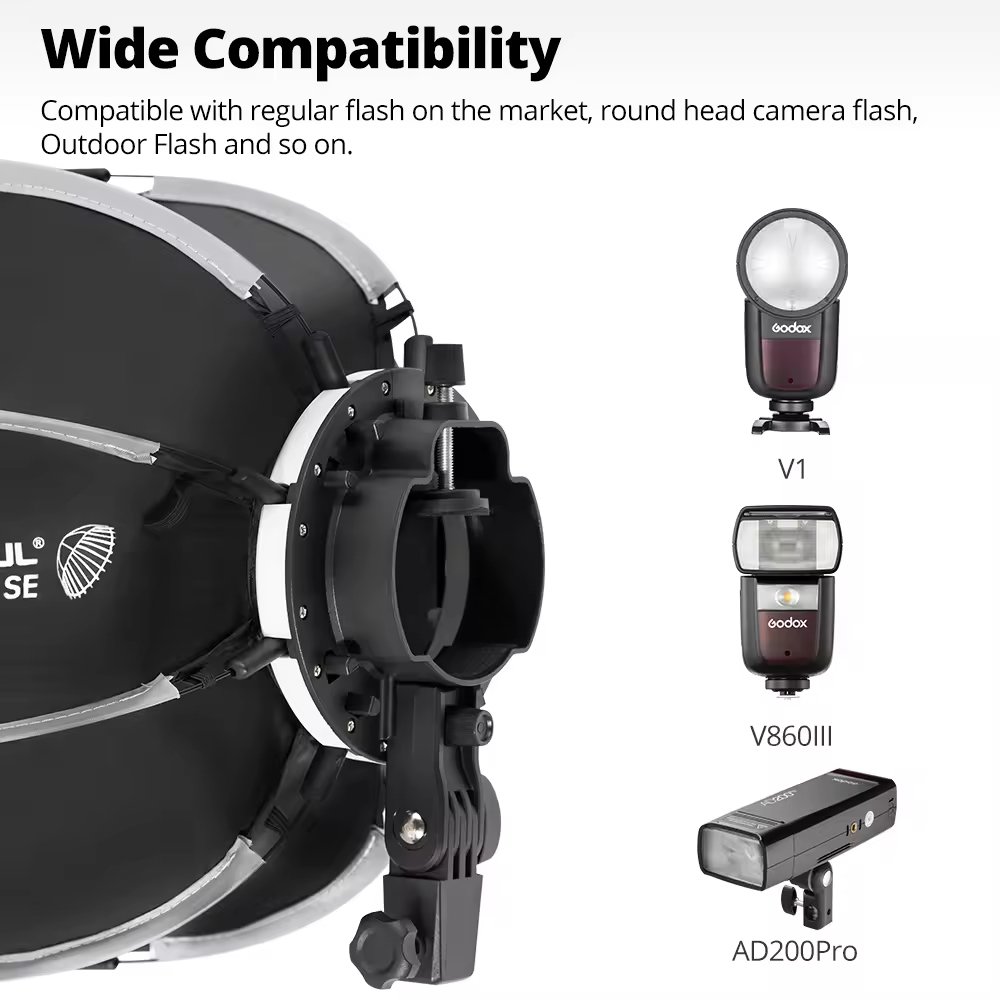 AMBITFUL 30cm Portable Octagon Umbrella Softbox Honeycomb Grid Mini Camera Flash Softbox Studio Photography TT520II V1 AD200PRO