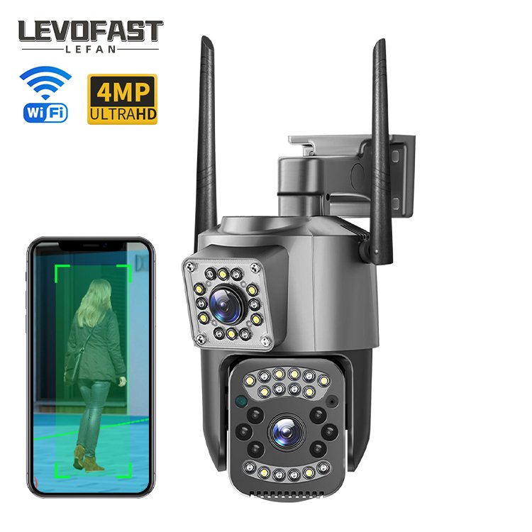 LEVOFAST 10X Zoom Dual Lens Bullet IP66 Waterproof Outdoor Security Wifi 4G Auto Tracking Network Camera