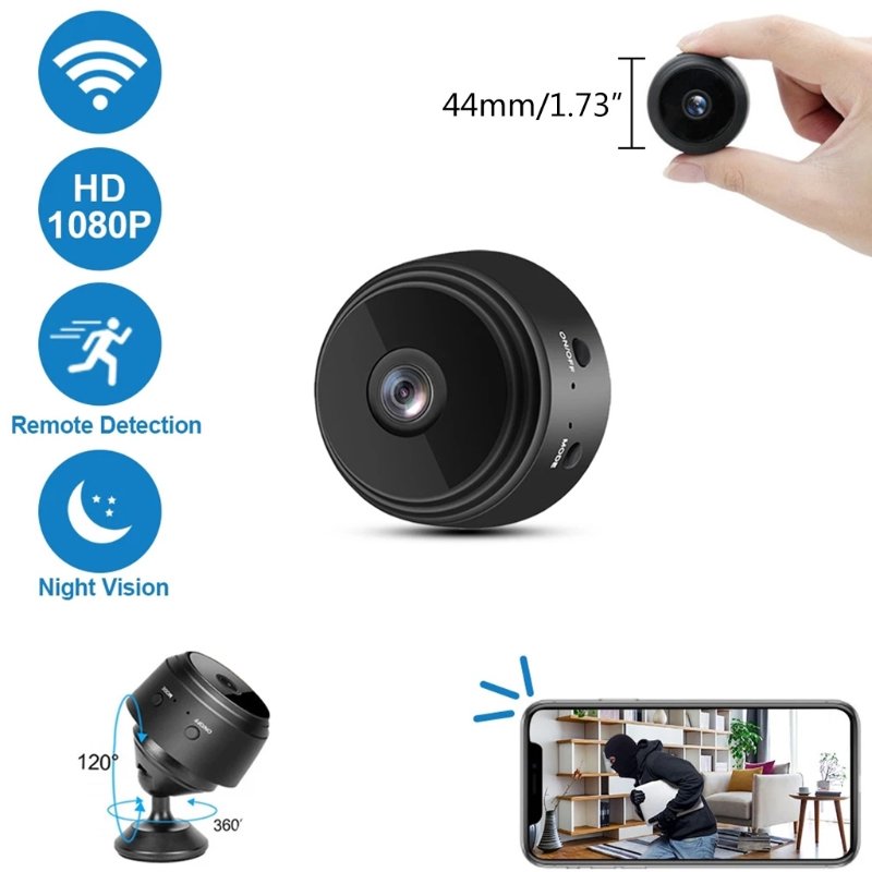 Wistino 4K Home Minimum Surveillance Camera Night Vision Full Color Remote Viewing Pet Mini Camera