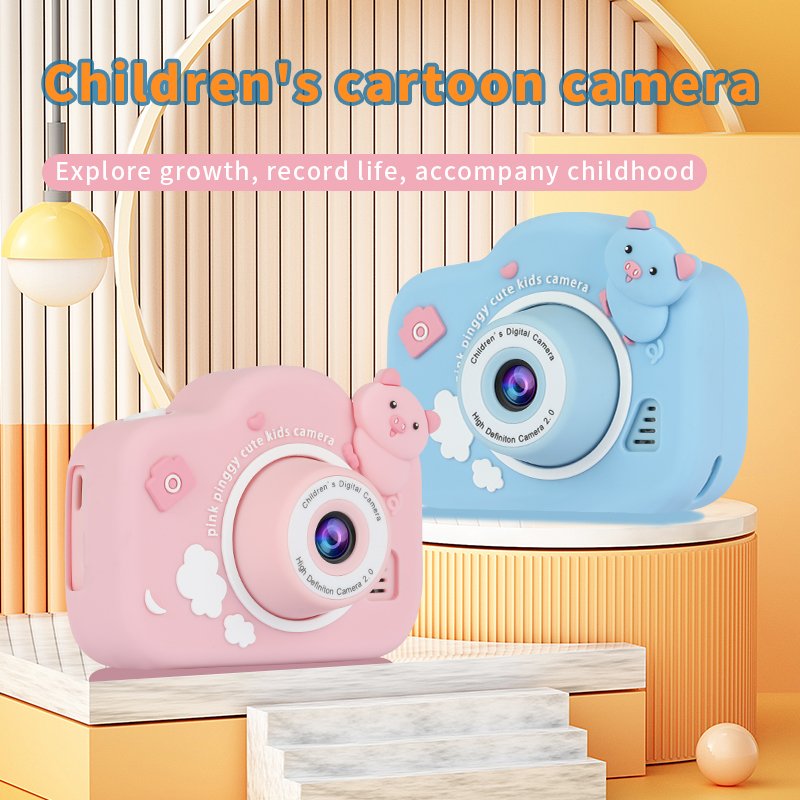 9Options Mini Cartoon Kids Digital Camera 1080P Digital Camera for Kids 2.0"IPS Screen Battery Neck Strap Christmas for Boy Girl