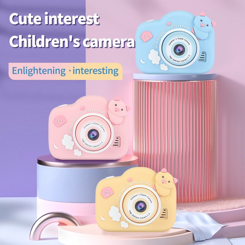 9Options Mini Cartoon Kids Digital Camera 1080P Digital Camera for Kids 2.0"IPS Screen Battery Neck Strap Christmas for Boy Girl