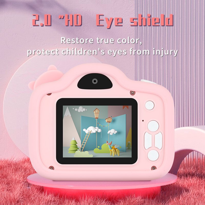 9Options Mini Cartoon Kids Digital Camera 1080P Digital Camera for Kids 2.0"IPS Screen Battery Neck Strap Christmas for Boy Girl