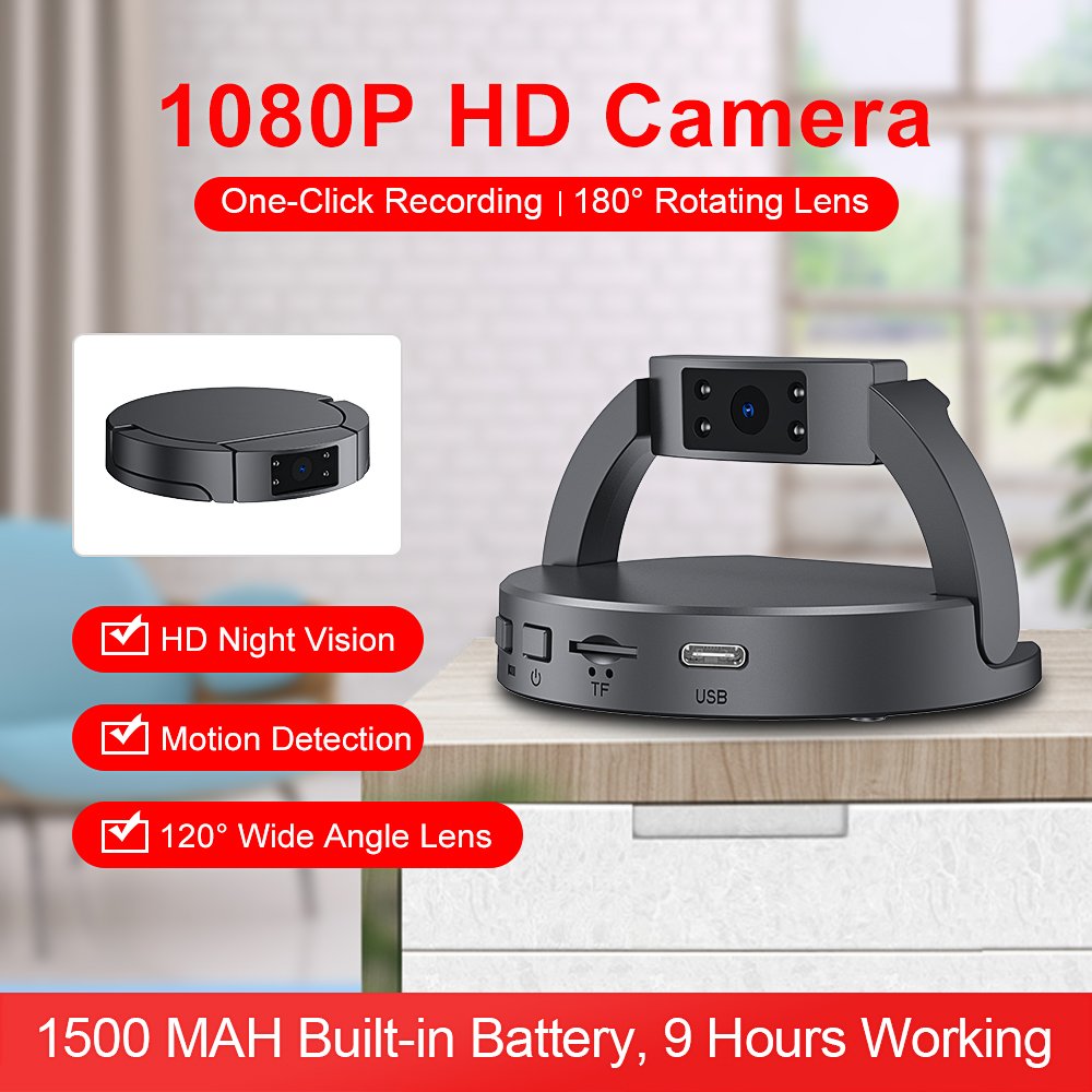 MD35 Hot Selling Mini Body Camera HD 1080P Without Wifi Camera Wide Angle 180 degree Rotating Lens Portable Home Security Camera