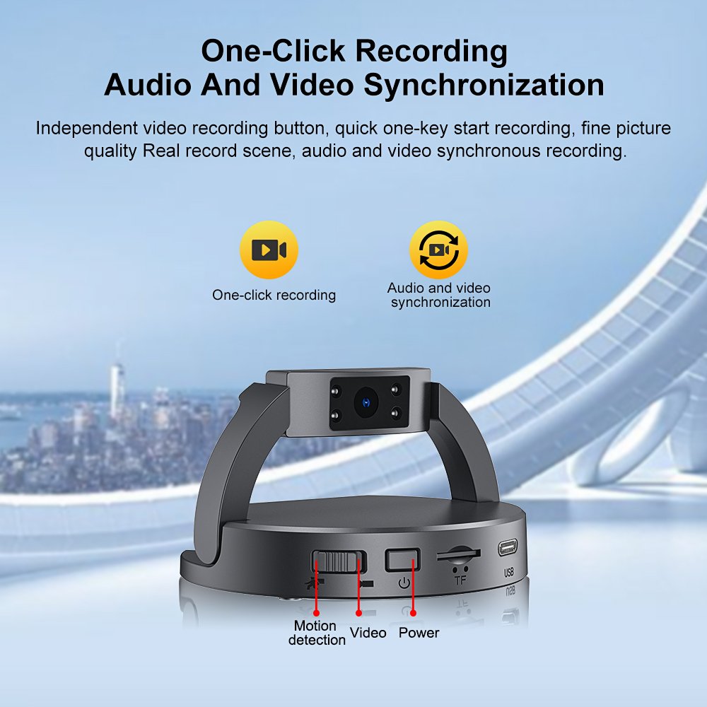 MD35 Hot Selling Mini Body Camera HD 1080P Without Wifi Camera Wide Angle 180 degree Rotating Lens Portable Home Security Camera