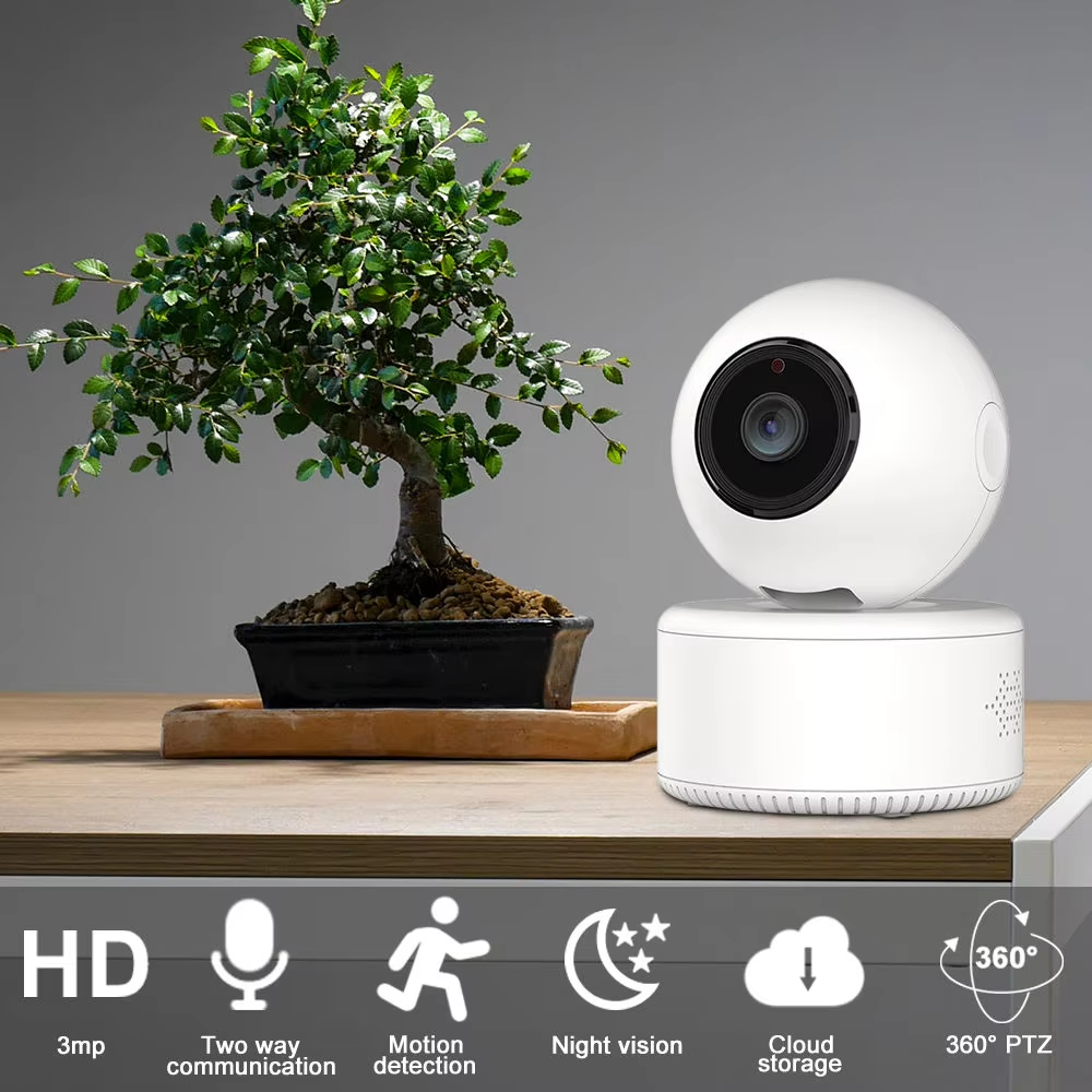 iCSee app 3mp full HD mini indoor baby monitor auto tracking PTZ camera XMEYE h.265 best selling cheap cctv camera