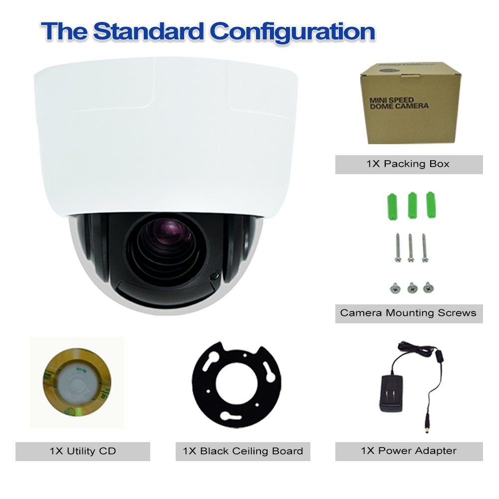 Ahd Analog 2MP PTZ Smart Security CCTV HD PTZ Camera 10X 1080P Mini PTZ Security Camera 10X Zoom Speed Dome Outdoor Camera