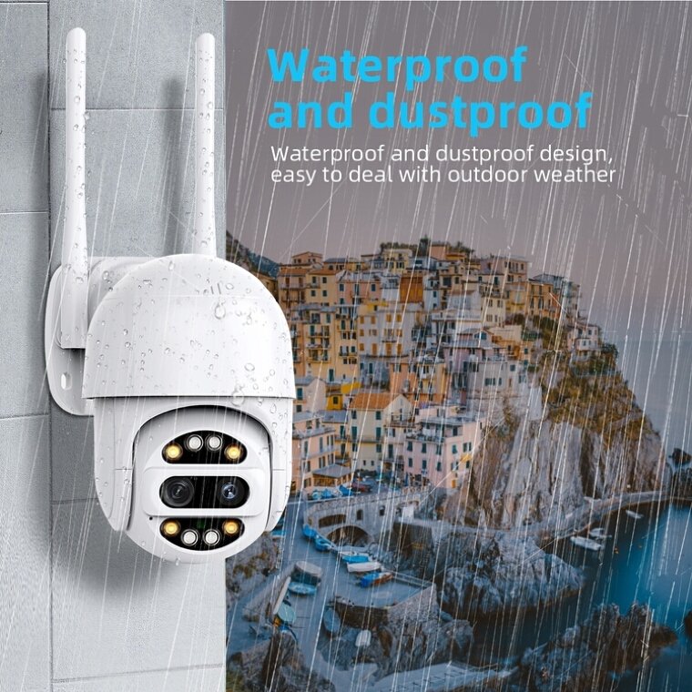 Outdoor CCTV Wifi Video Surveillance Camera 1080P 4K PTZ IP Camera 8x Zoom Dual-Lens Human Detect 2MP CCTV Camera