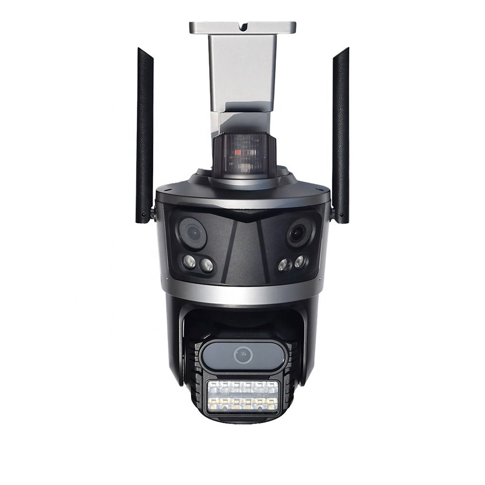 Three Screen AI Wireless WiFi CCTV Camera 2MP 4MP 8MP Dual Triple Lens iCSee PTZ Network Security Camera for Home Construction
